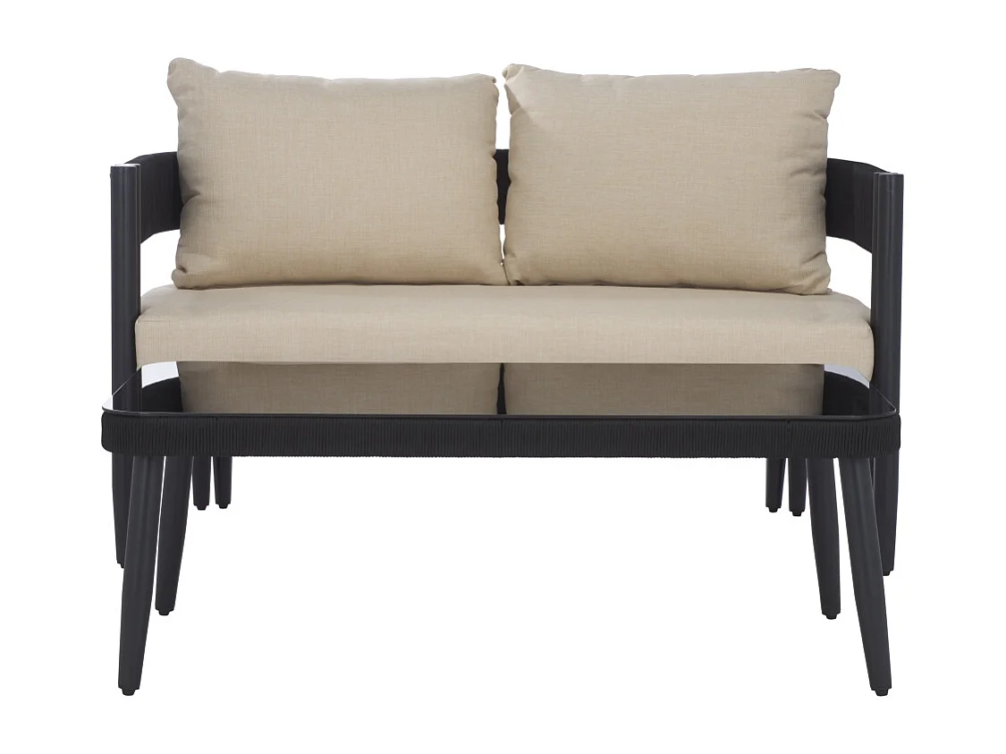 Ensemble d'extérieur Noir/Beige 55 x 75 x 140 cm - Viola