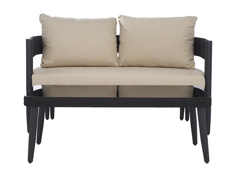 Ensemble d'extérieur Noir/Beige 55 x 75 x 140 cm - Viola