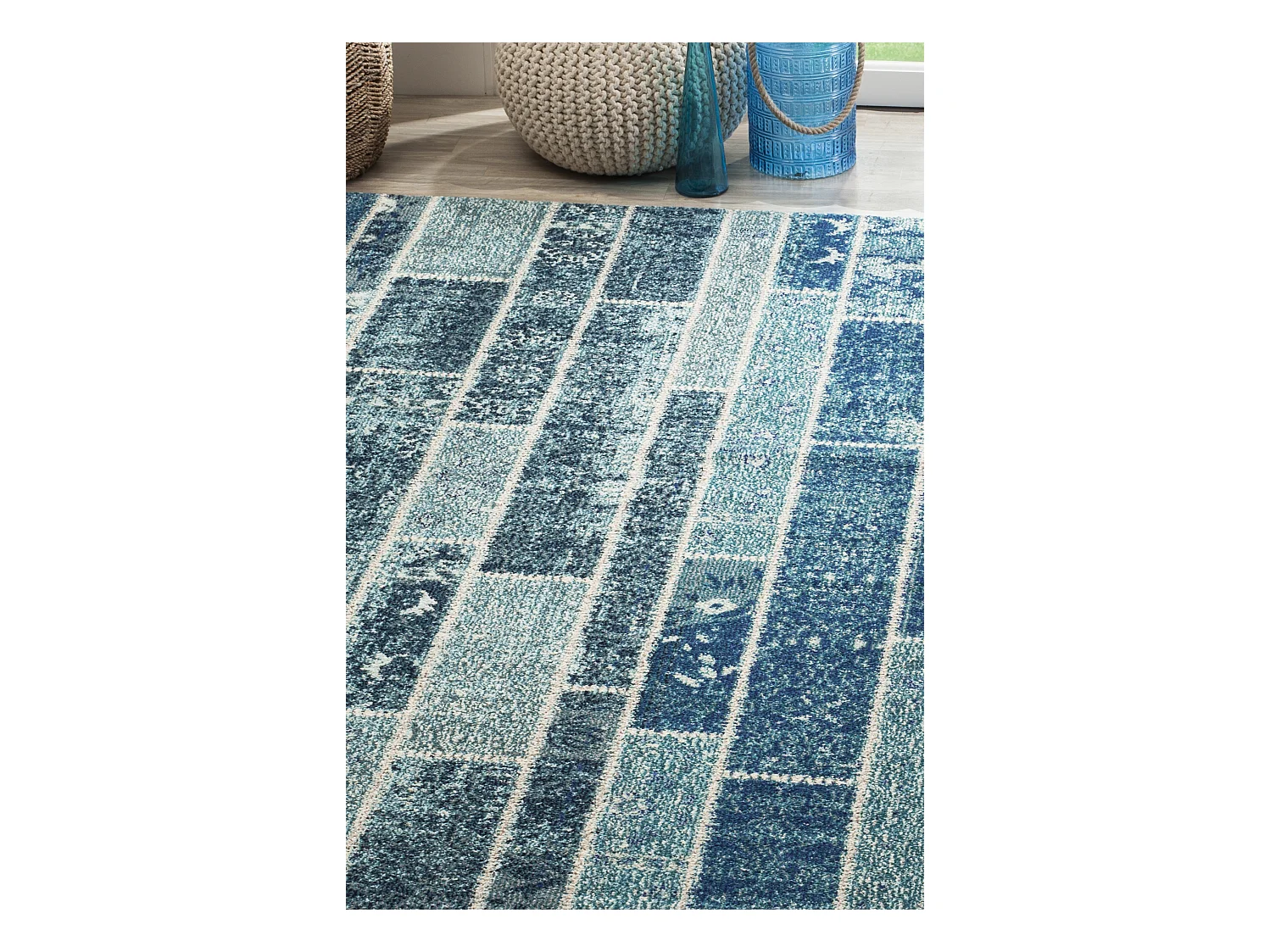 Tapis Bleu/Multicolore 91 X 152 cm - Effi