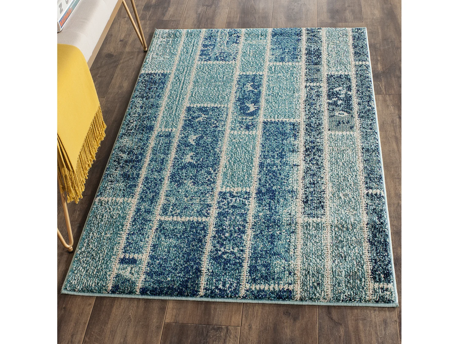 Tapis Bleu/Multicolore 91 X 152 cm - Effi