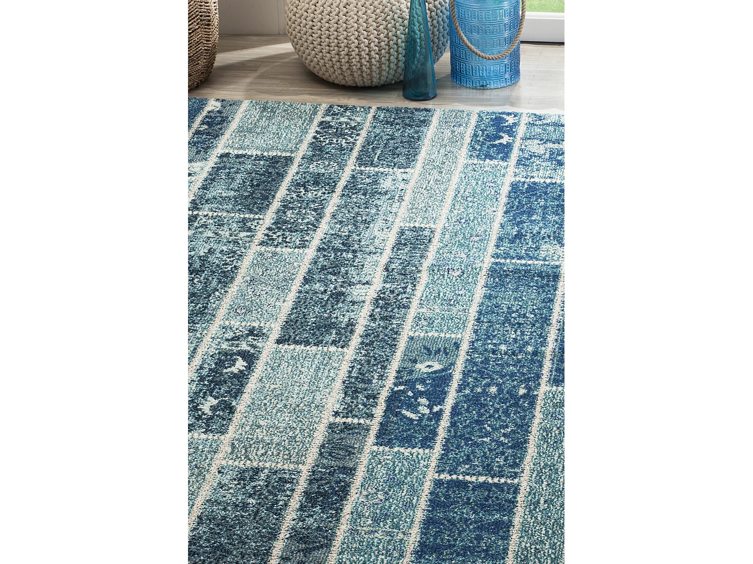 Tapis Bleu/Multicolore 91 X 152 cm - Effi