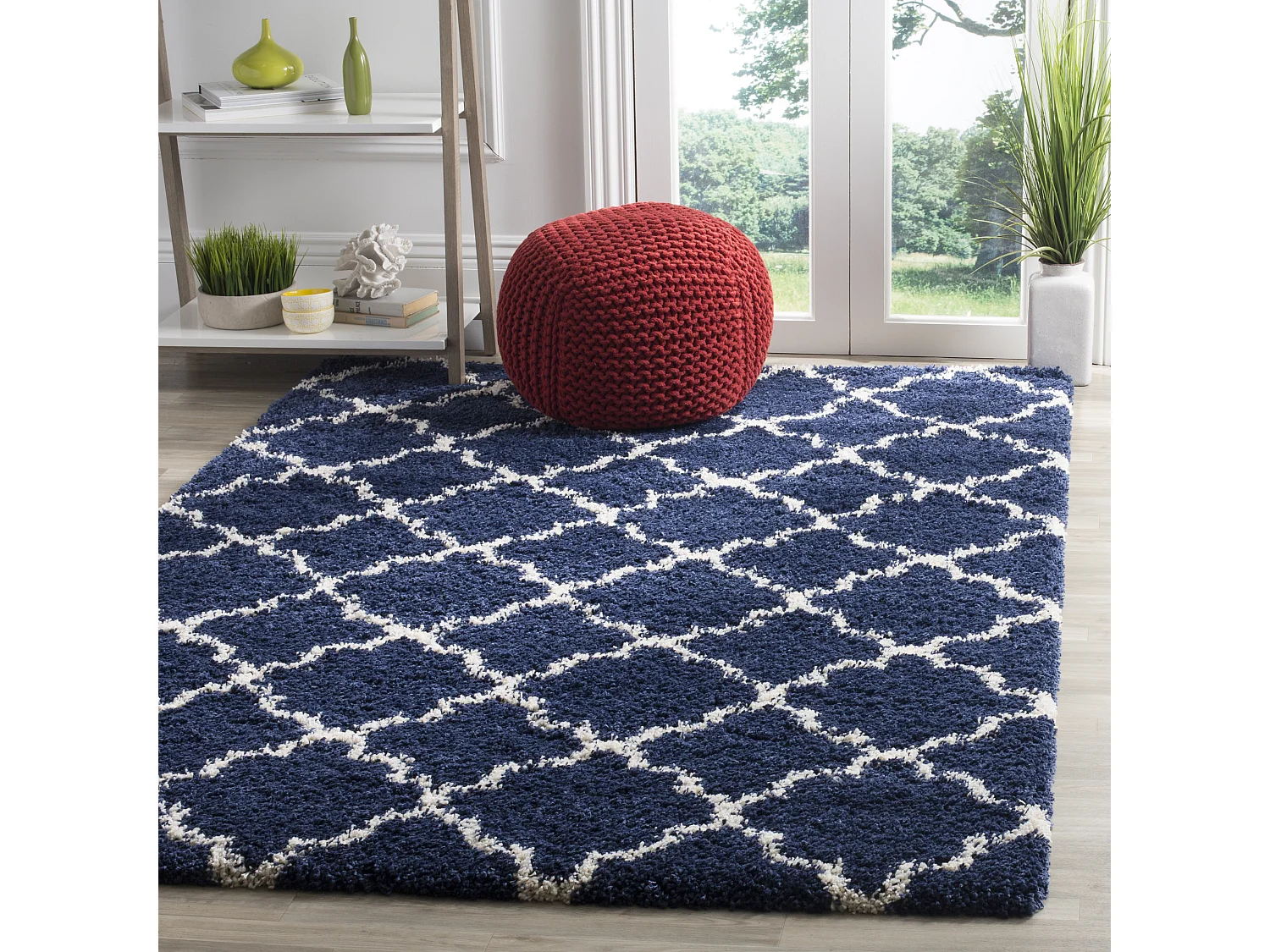 Tapis Bleu Marine/Neutre 155 X 229 cm - Coco