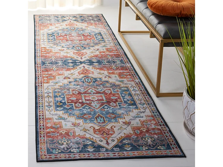 Tapis Bleu/Rouge 76 X 244 cm - Mirella