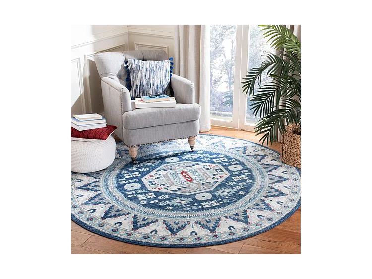 Tapis Bleu/Neutre 201 X 201 cm - Kara