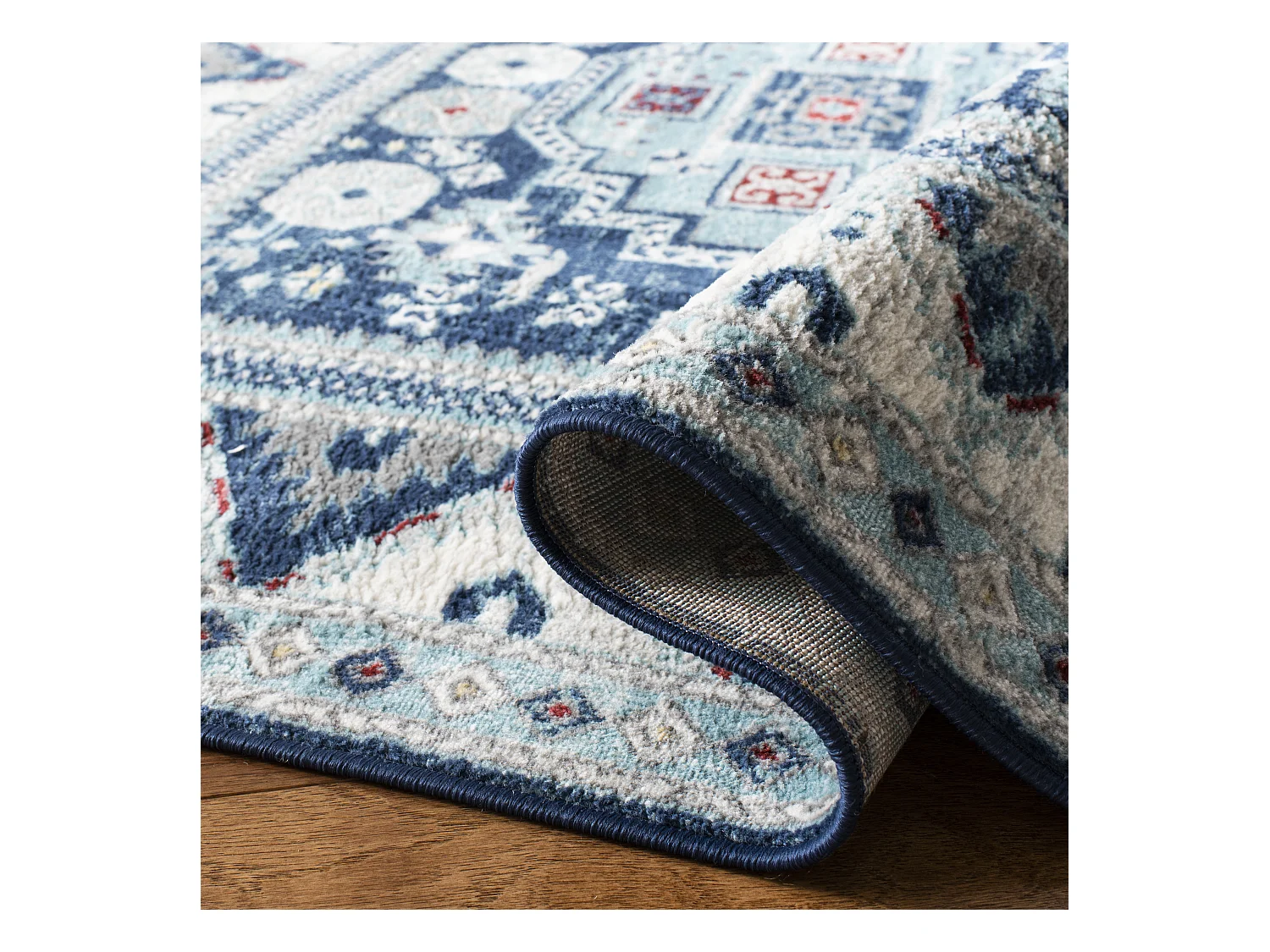 Tapis Bleu/Neutre 201 X 201 cm - Kara