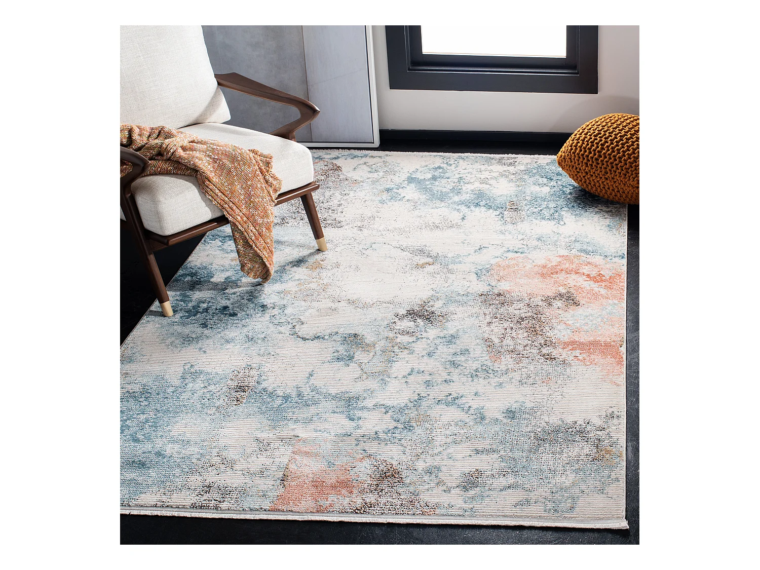 Tapis Bleu/Neutre 160 X 229 cm - Olive