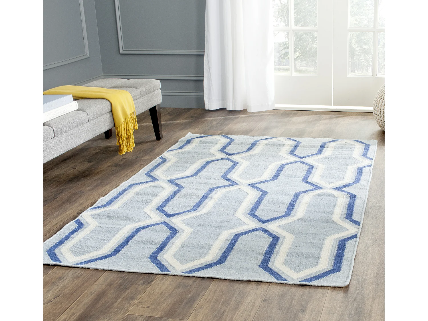 Tapis Bleu/Bleu Marine 91 X 152 cm - Ana