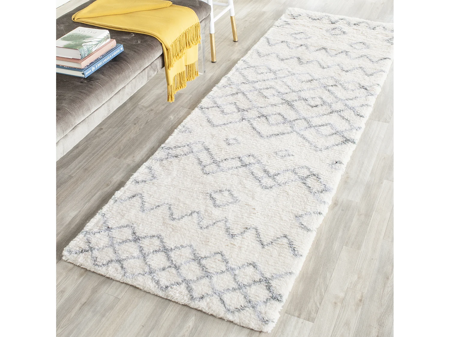 Tapis Neutre/Bleu 69 X 244 cm - Laszlo