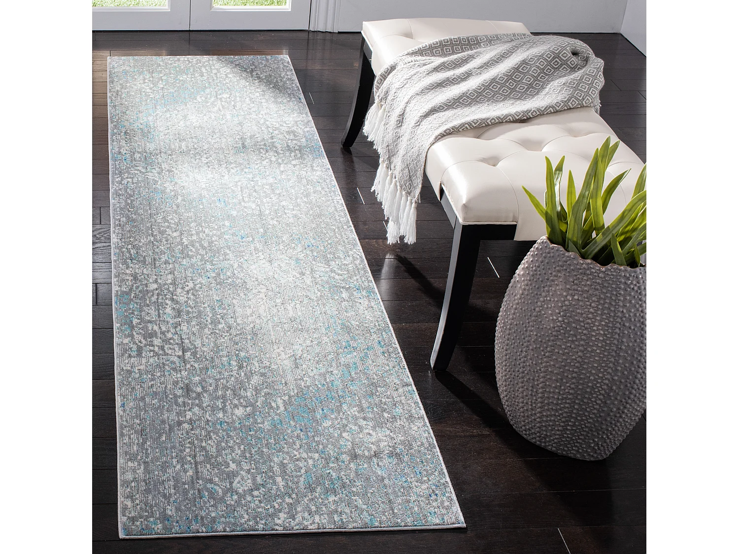 Tapis Gris/Bleu 69 X 244 cm - Steller