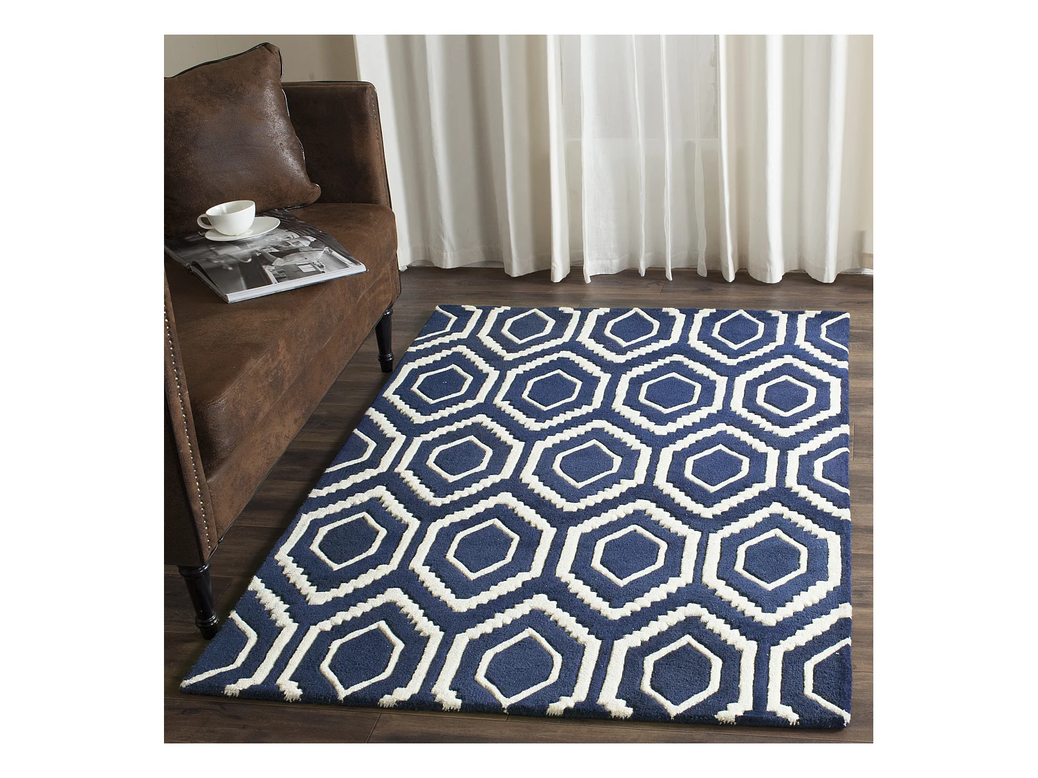 Tapis Bleu Marine/Neutre 122 X 183 cm - Essex