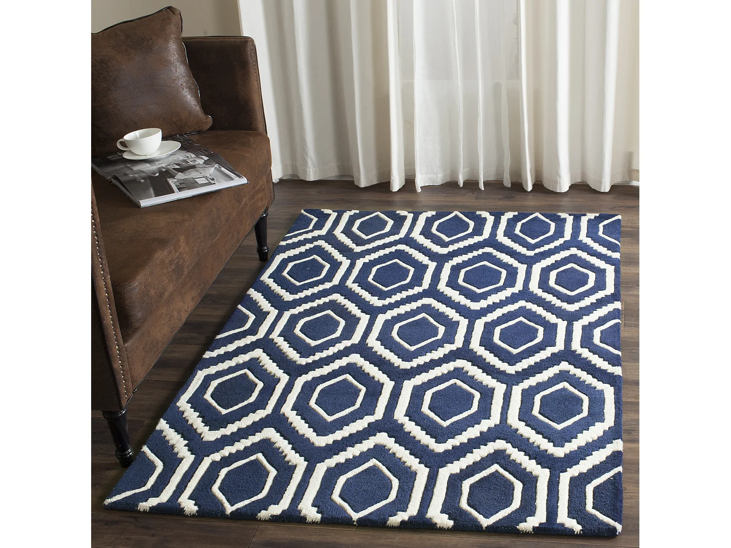 Tapis Bleu Marine/Neutre 122 X 183 cm - Essex