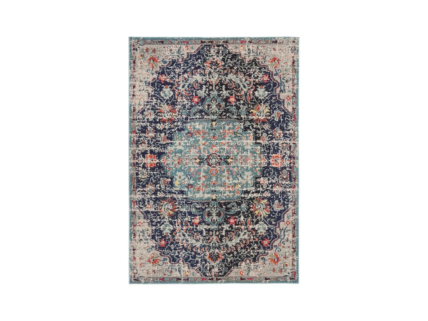 Tapis Noir/Sarcelle 236 x 305 cm - Maia