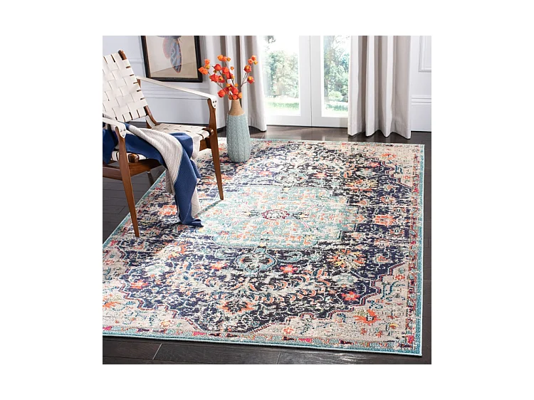 Tapis Noir/Sarcelle 236 x 305 cm - Maia