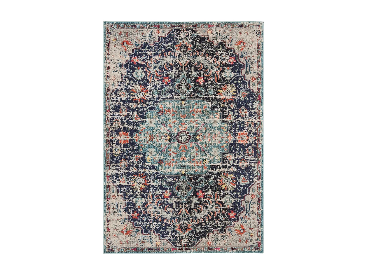 Tapis Noir/Sarcelle 236 x 305 cm - Maia