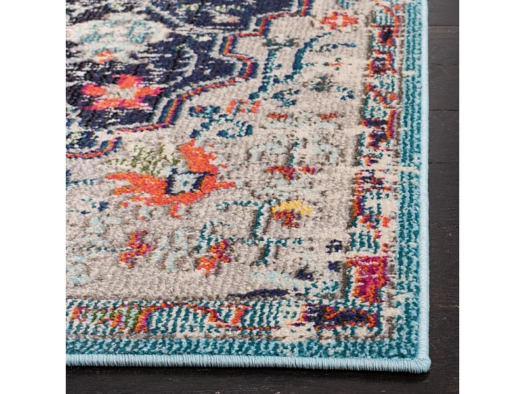 Tapis Noir/Sarcelle 236 x 305 cm - Maia