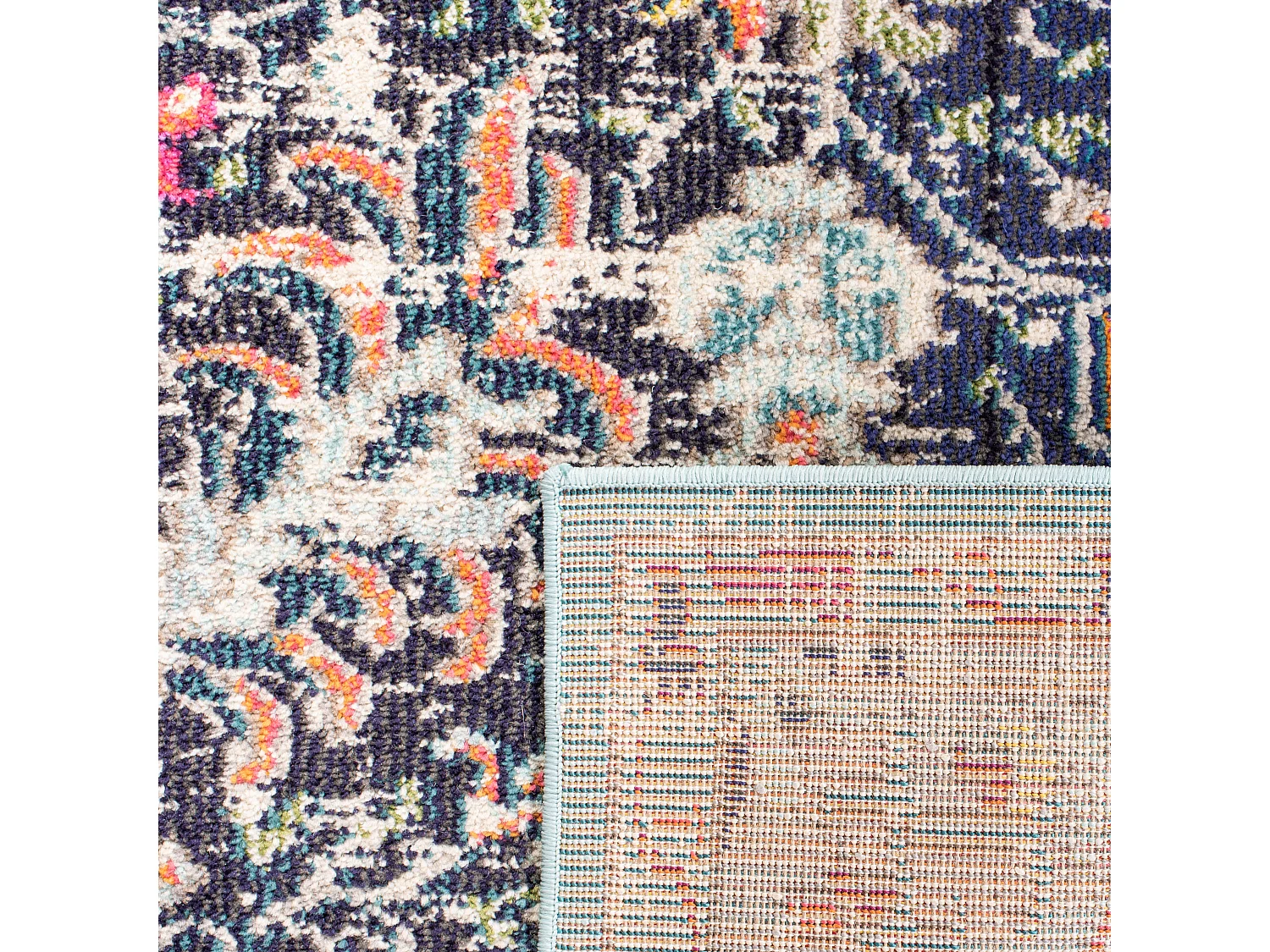 Tapis Noir/Sarcelle 236 x 305 cm - Maia
