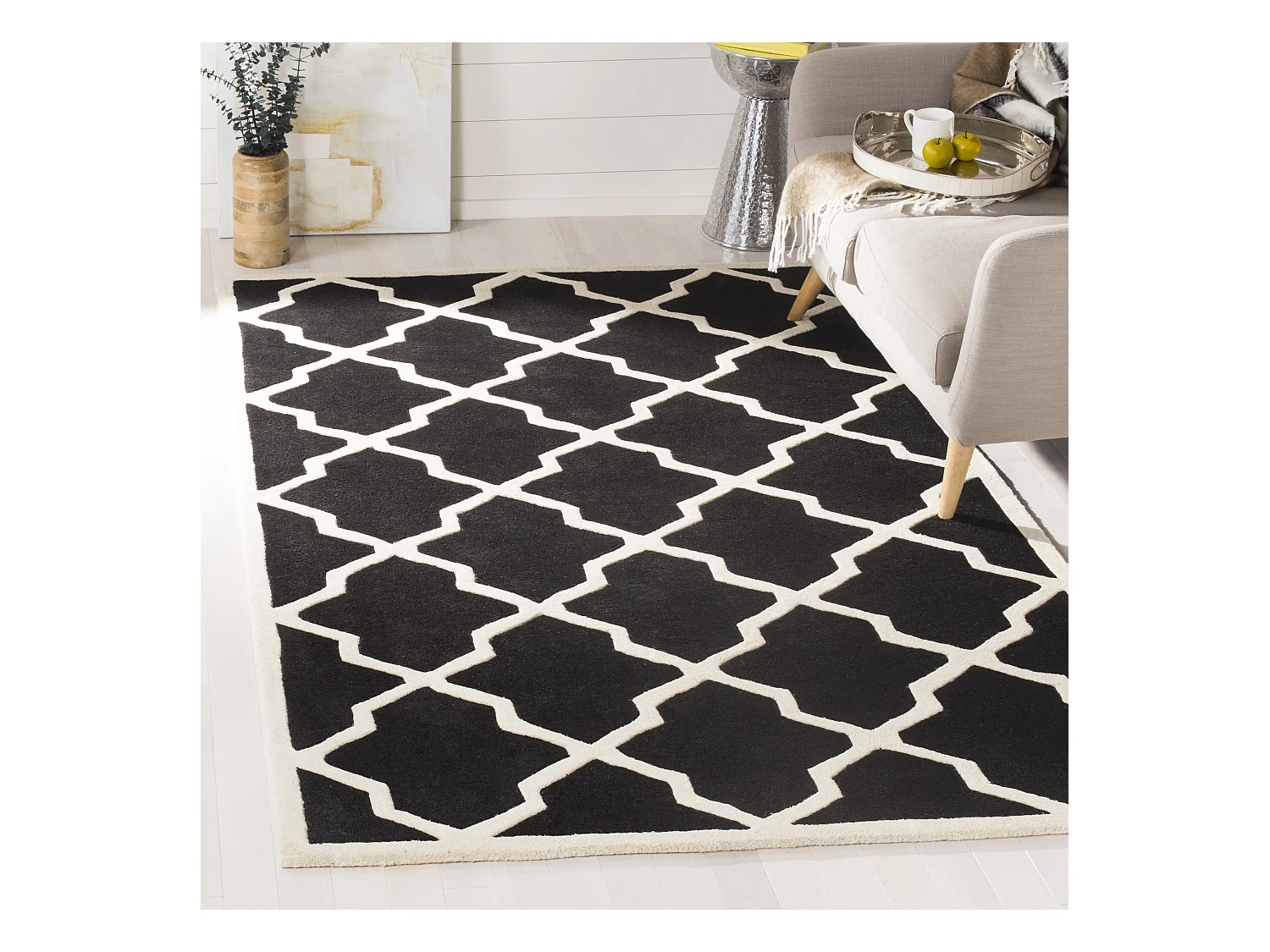 Tapis Noir/Neutre 122 X 183 cm - Carbone