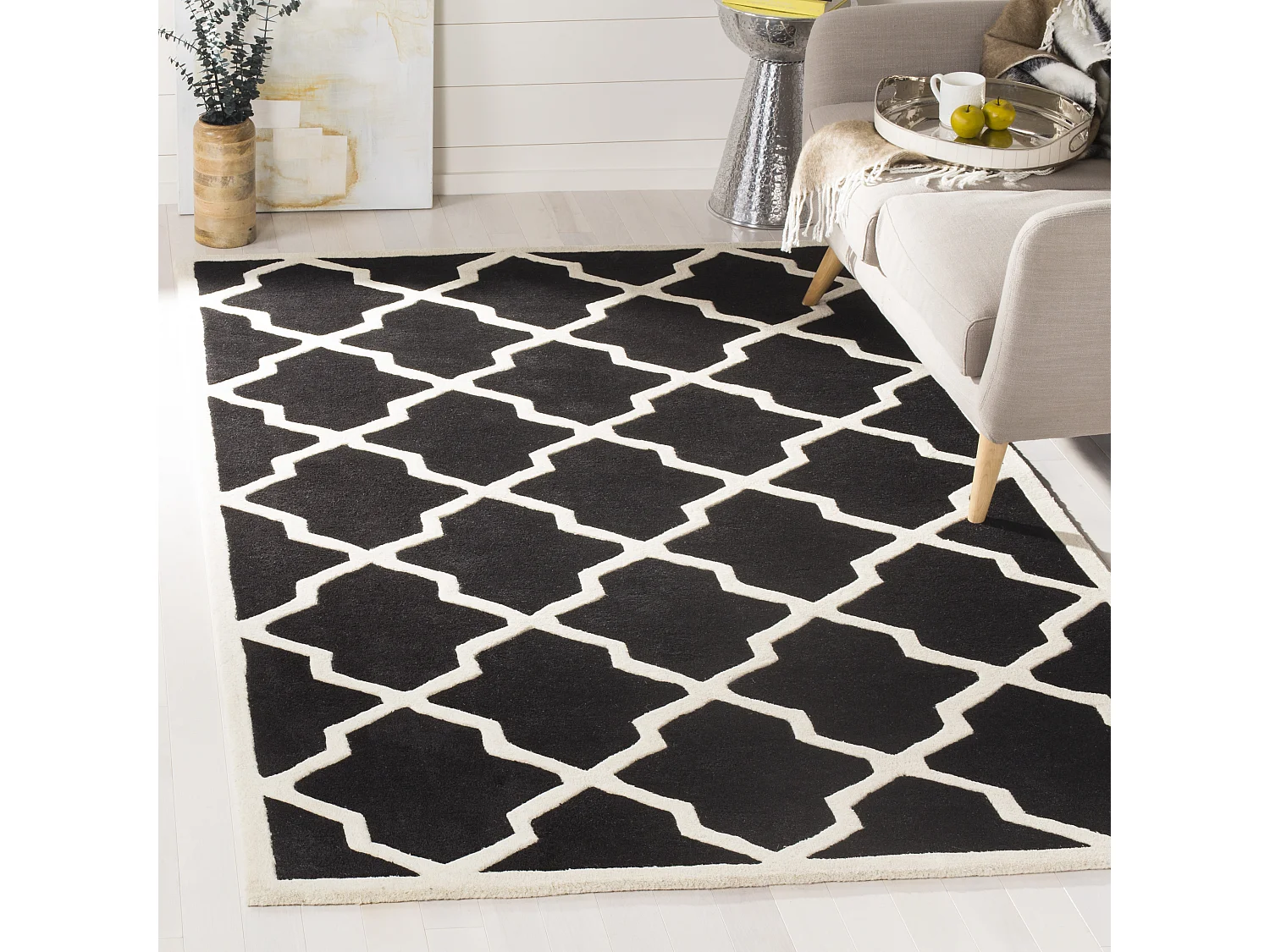Tapis Noir/Neutre 122 X 183 cm - Carbone