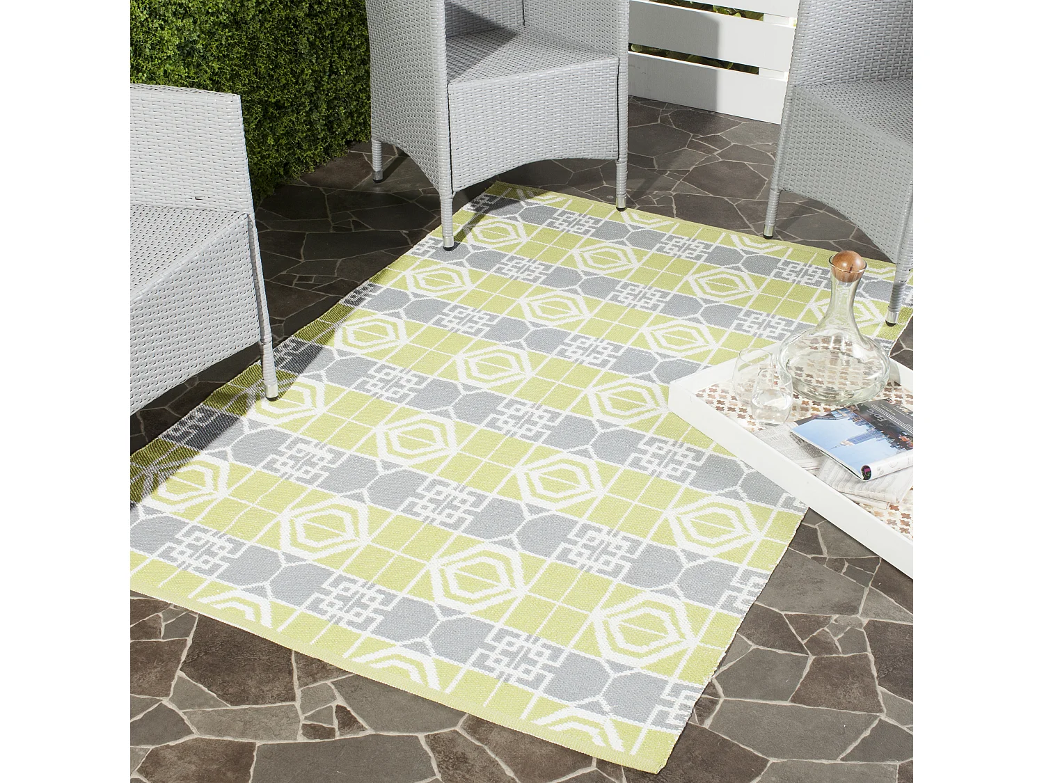 Tapis Blanc/Gris 152 X 244 cm - Collin