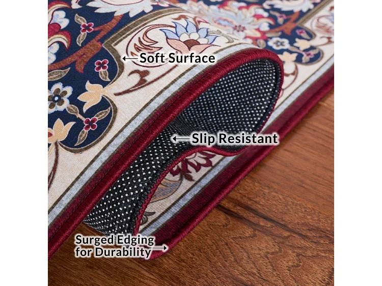 Tapis Rouge/Bleu Marine 183 X 183 cm - Serenade