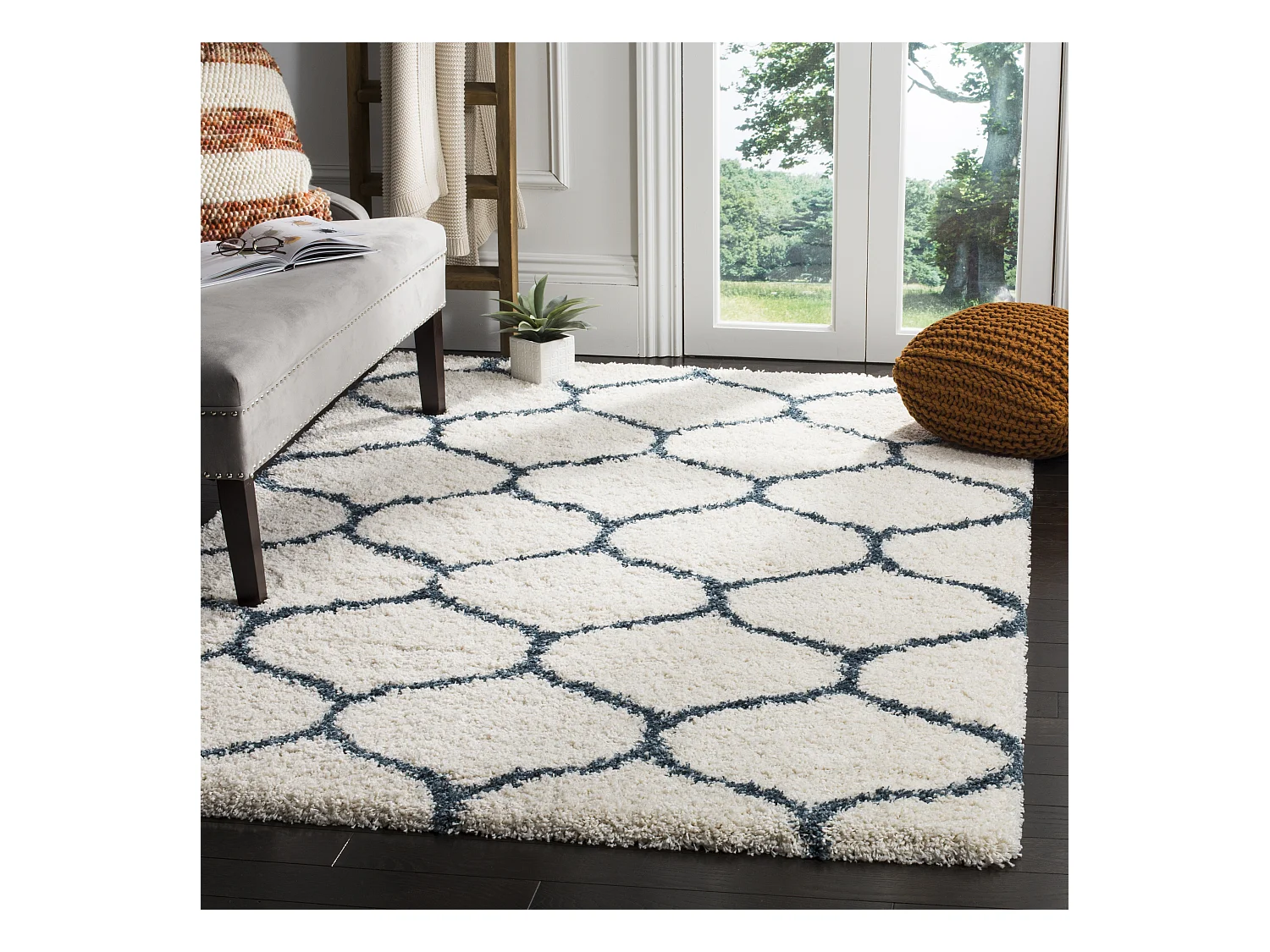 Tapis Neutre/Bleu 155 X 229 cm - Zoey
