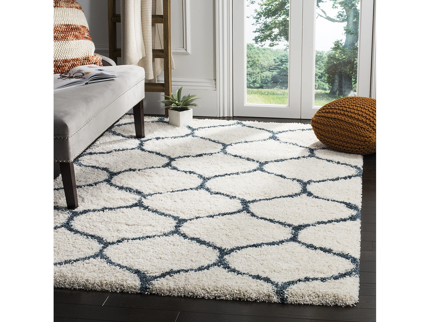 Tapis Neutre/Bleu 155 X 229 cm - Zoey