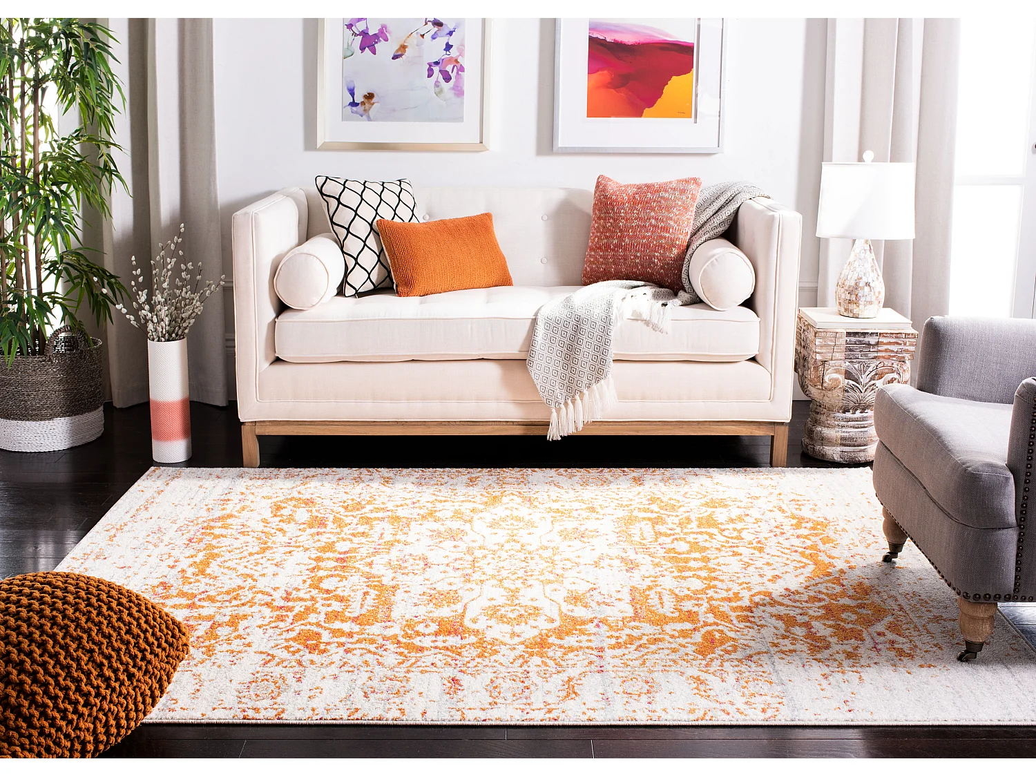 Tapis Orange/Neutre 122 X 183 cm - Merryl