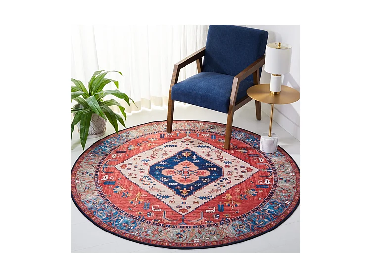 Tapis Rouille/Bleu 183 X 183 cm - Leilani