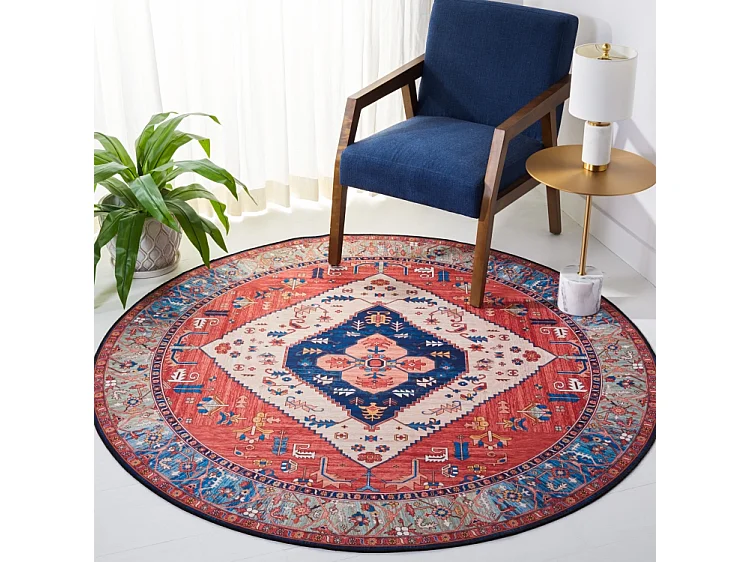 Tapis Rouille/Bleu 183 X 183 cm - Leilani