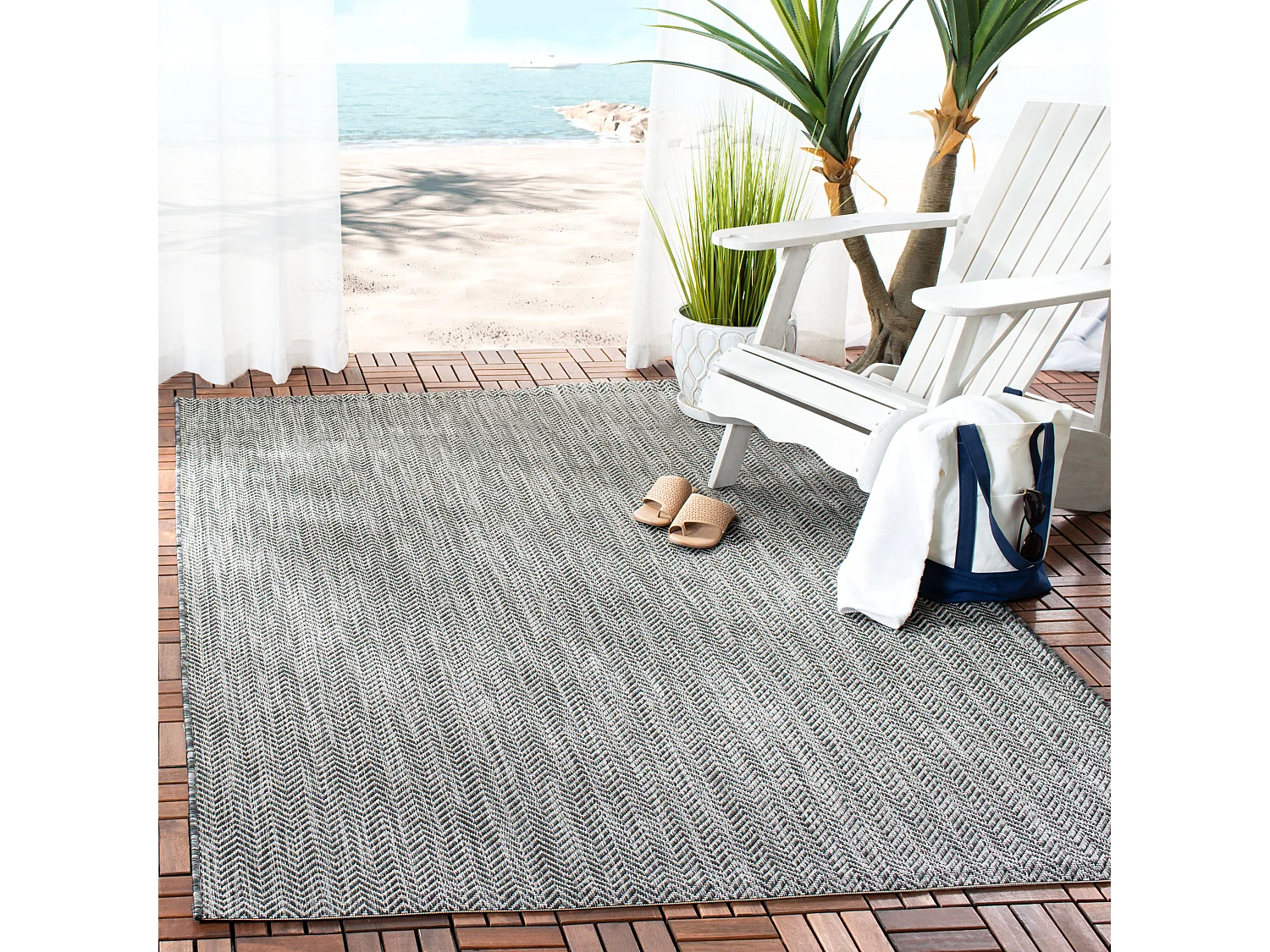 Tapis Noir/Beige 122 X 170 cm - Serenna