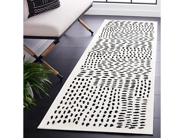 Tapis IVOIRE/NOIR 66 X 244 cm - Grazia