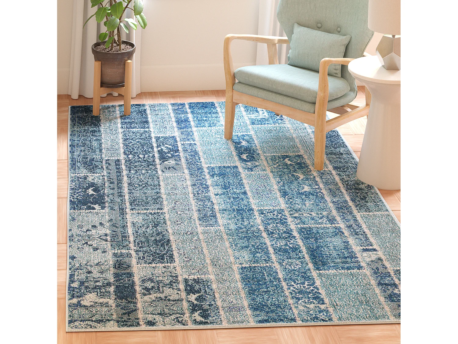 Tapis Bleu/Multicolore 122 X 170 cm - Effi