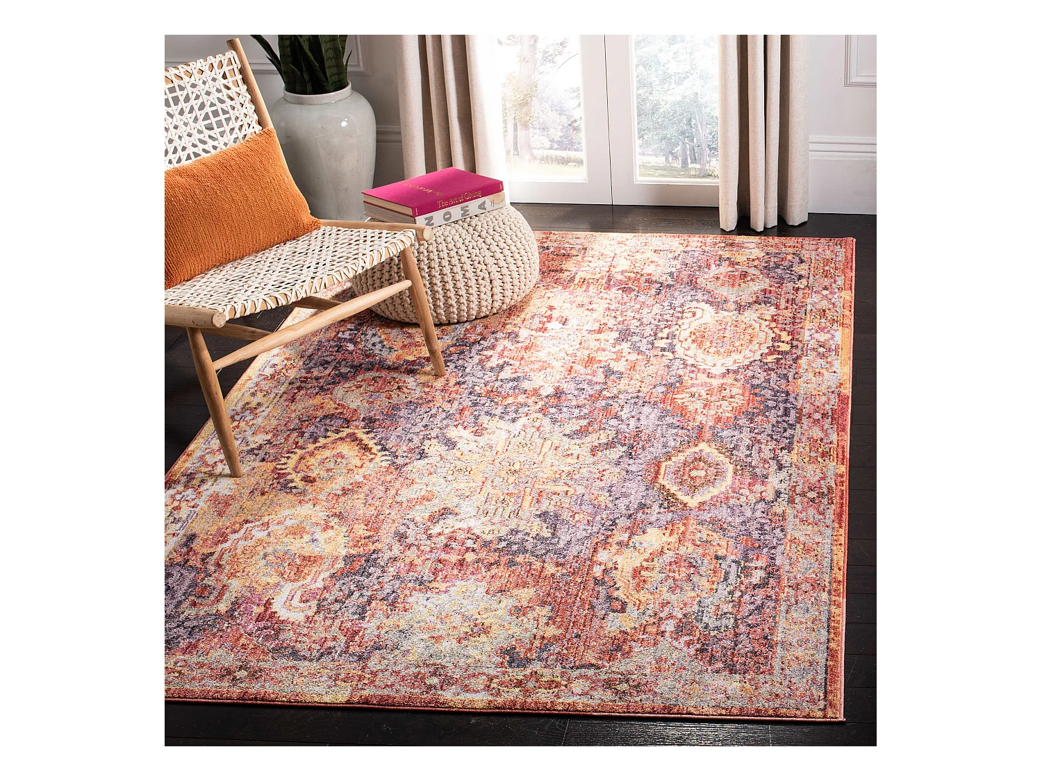 Tapis Rouge/Violet 122 X 183 cm - Lesley