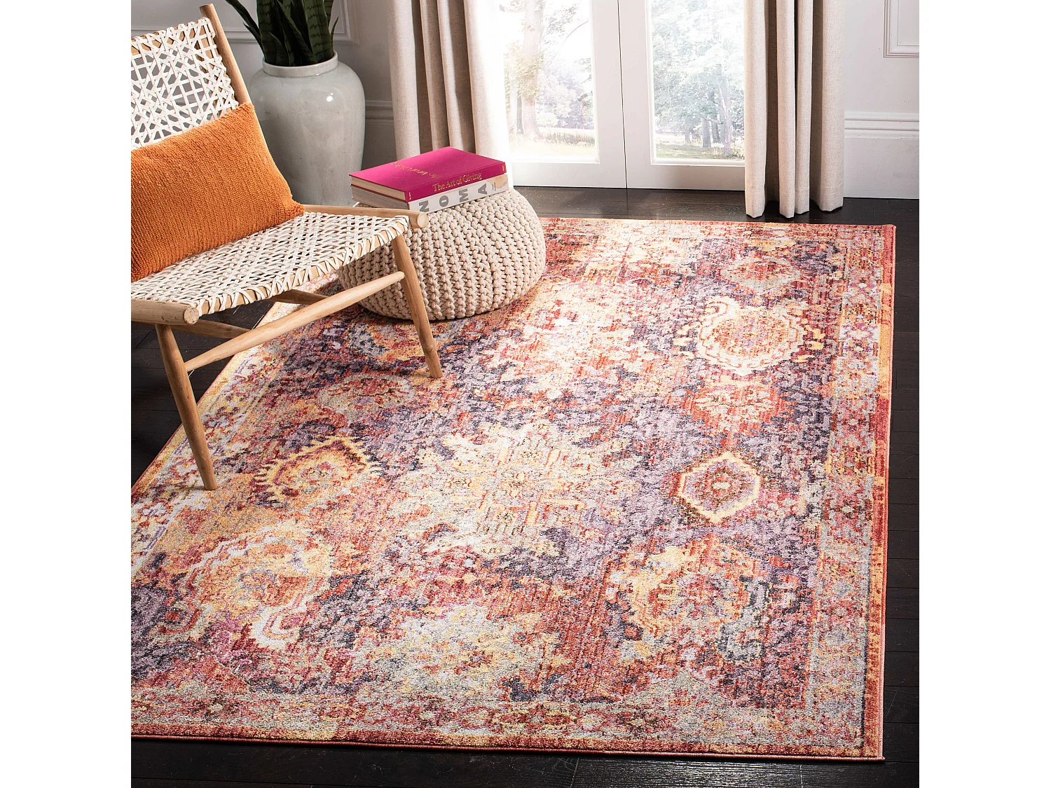 Tapis Rouge/Violet 122 X 183 cm - Lesley