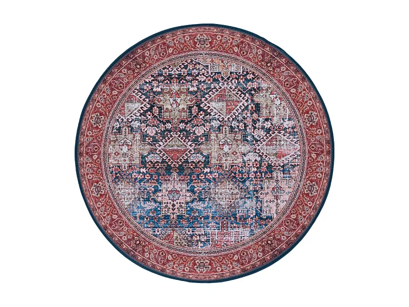 Tapis Bleu Marine/Rouille 183 X 183 cm - Zarah