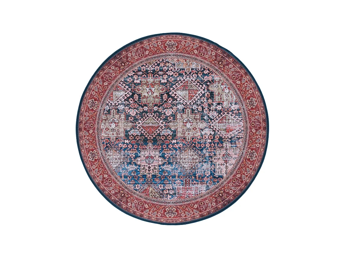 Tapis Bleu Marine/Rouille 183 X 183 cm - Zarah