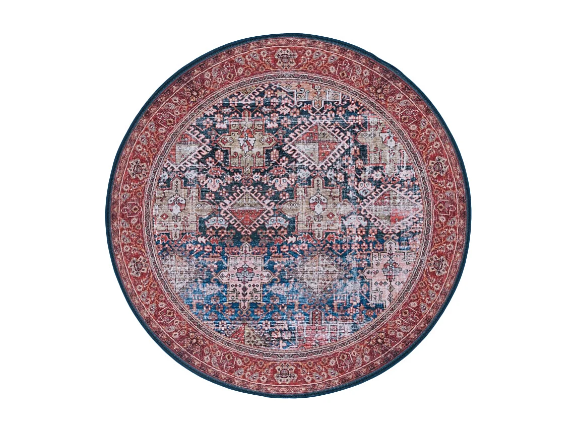 Tapis Bleu Marine/Rouille 183 X 183 cm - Zarah