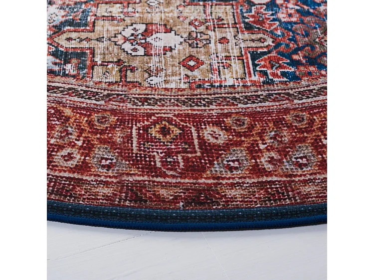 Tapis Bleu Marine/Rouille 183 X 183 cm - Zarah