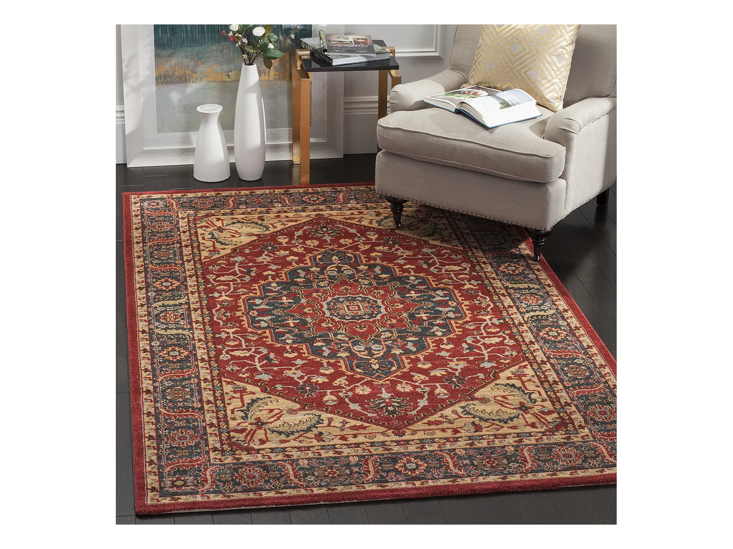 Tapis Bleu/Rouge 155 X 231 cm - Chiara