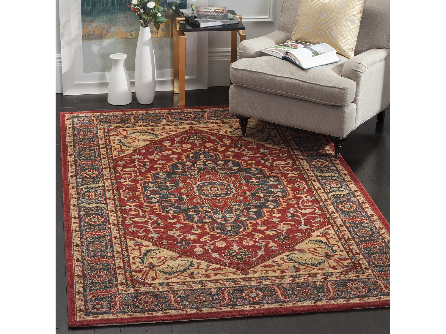 Tapis Bleu/Rouge 155 X 231 cm - Chiara