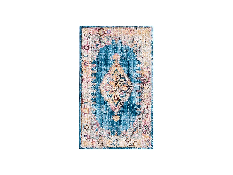 Tapis Bleu/Neutre 91 X 152 cm - Hadarah
