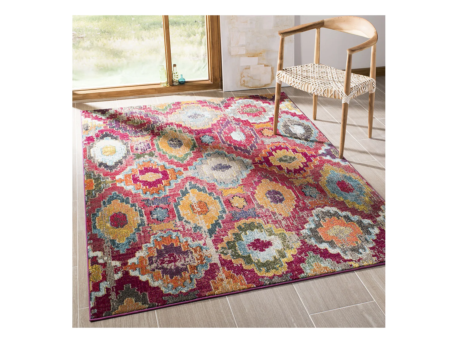 Tapis Rouge/Bleu 122 X 170 cm - Vanessa