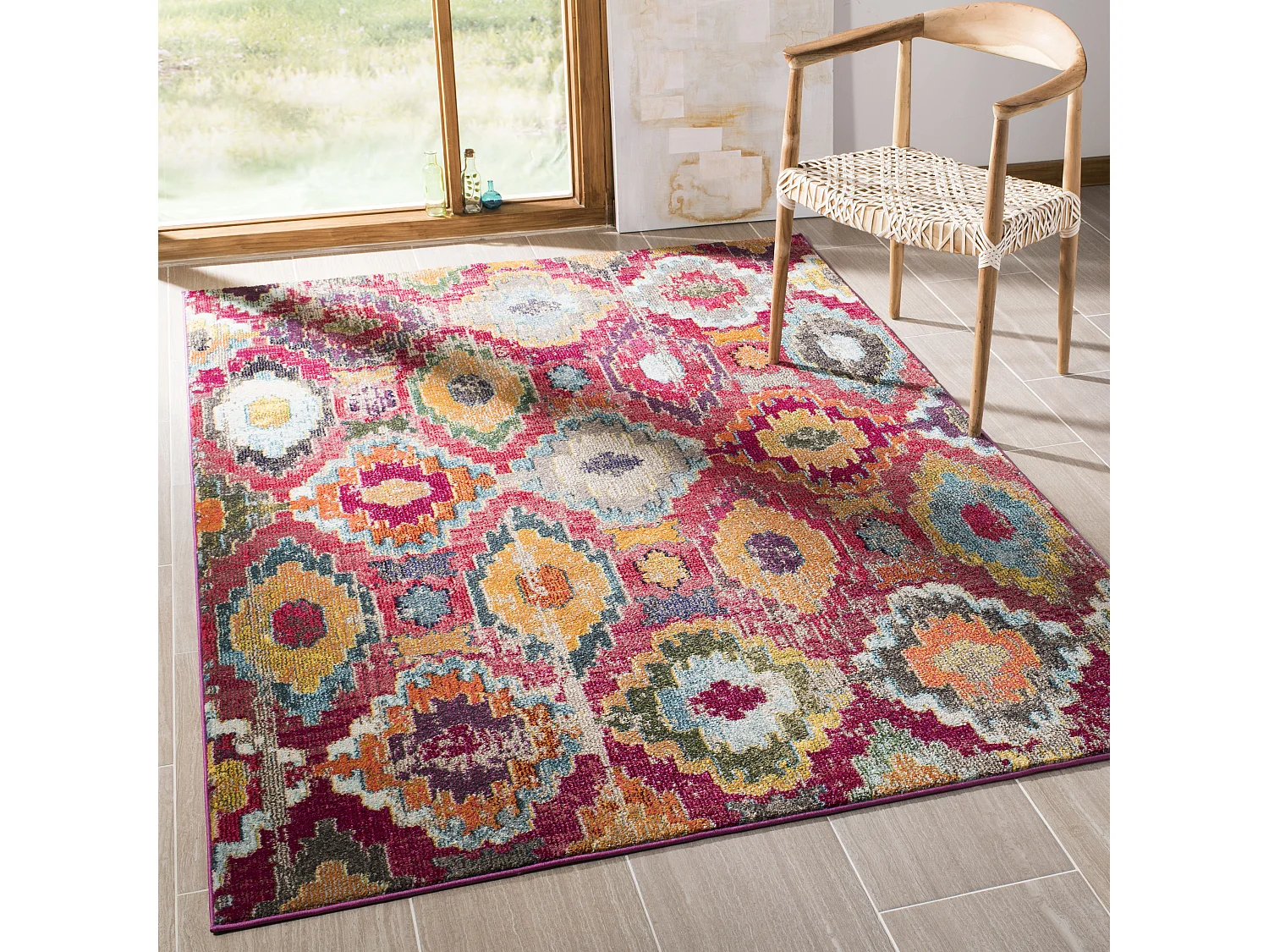 Tapis Rouge/Bleu 122 X 170 cm - Vanessa