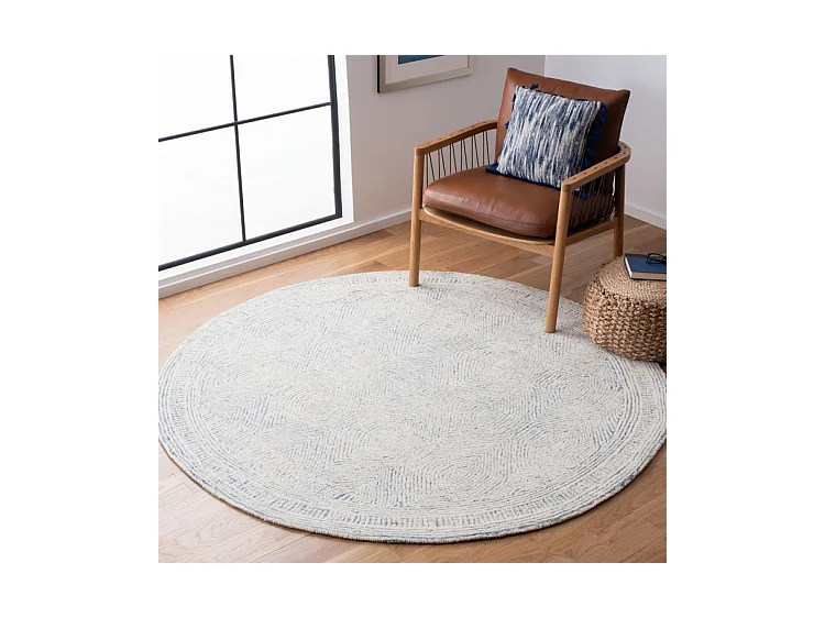 Tapis Ivoire/Bleu 122 X 122 cm - Alaska