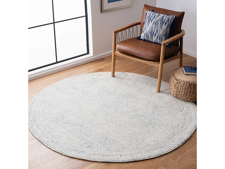 Tapis Ivoire/Bleu 122 X 122 cm - Alaska