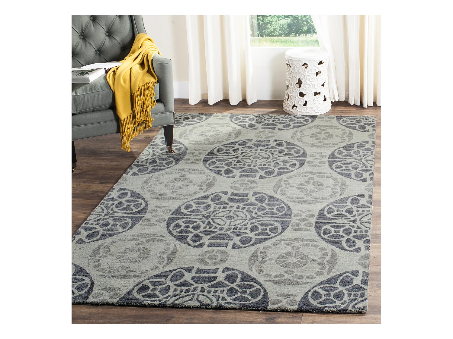 Tapis Gris/Bleu 122 X 183 cm - Mali
