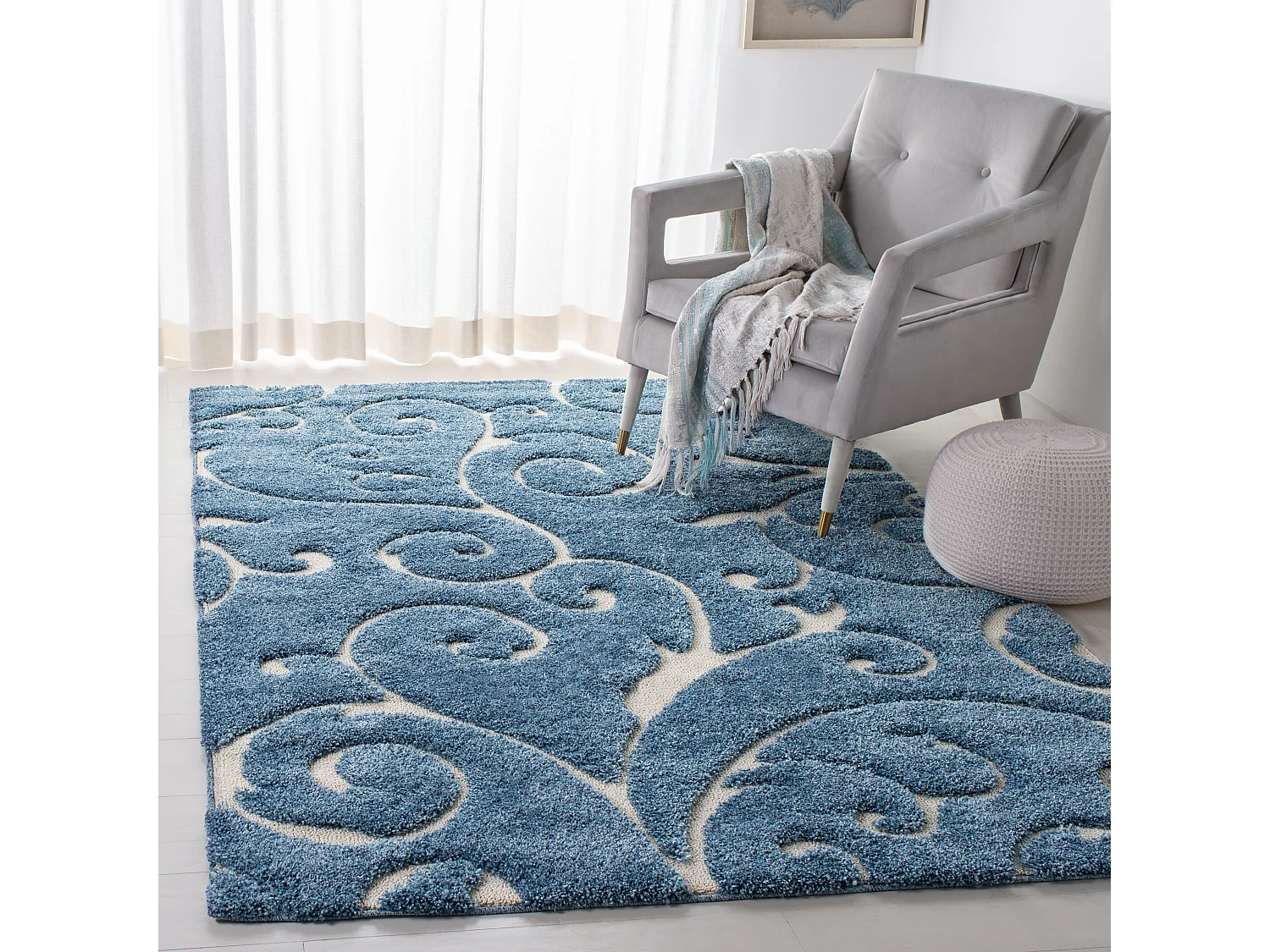 Tapis Bleu/Neutre 122 X 183 cm - Rosalind