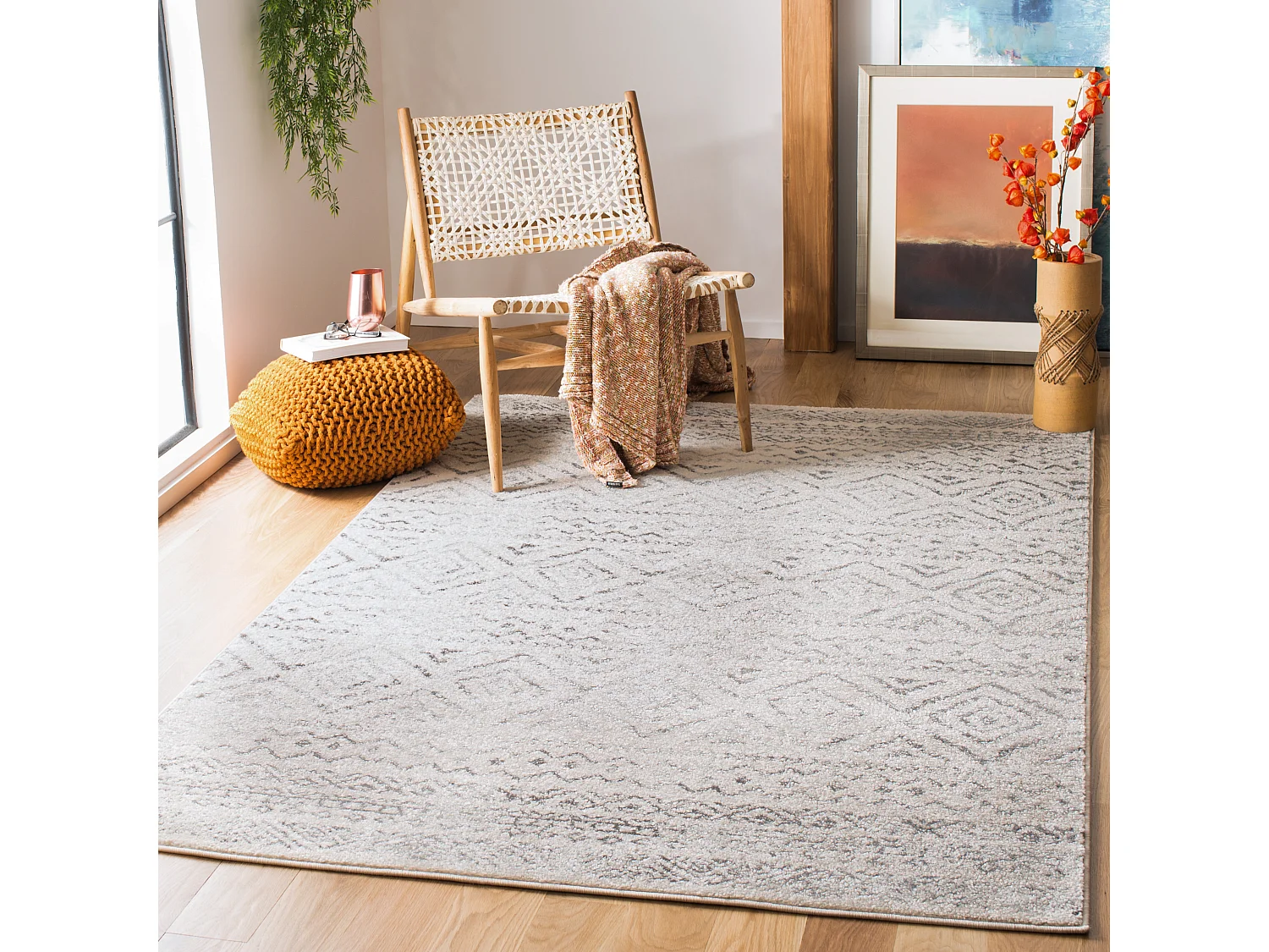 Tapis Neutre/Gris 122 X 183 cm - Makayla