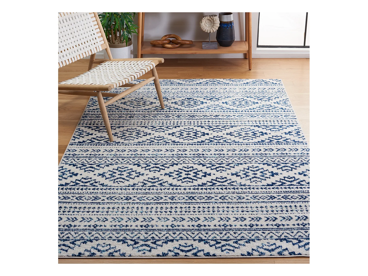 Tapis Neutre/Bleu Marine 183 X 274 cm - Hope