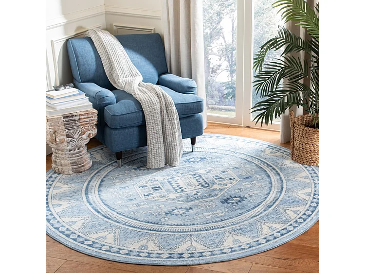 Tapis Bleu/Gris 201 X 201 cm - Kara